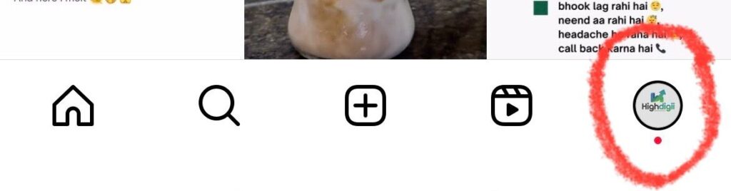 Click on instagram profile