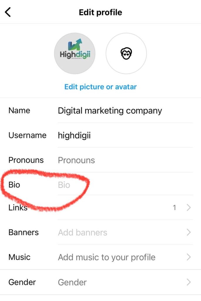 Add bio