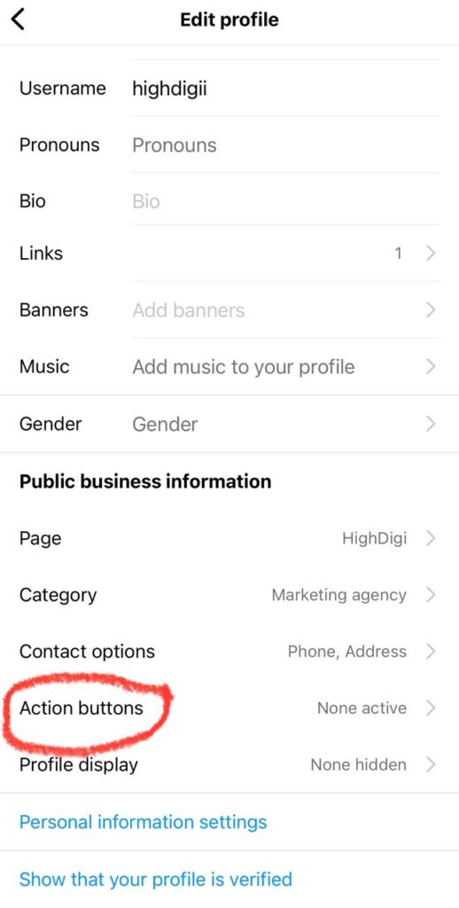 Add action button